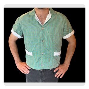 vintage mid century terry cloth lined cabana top